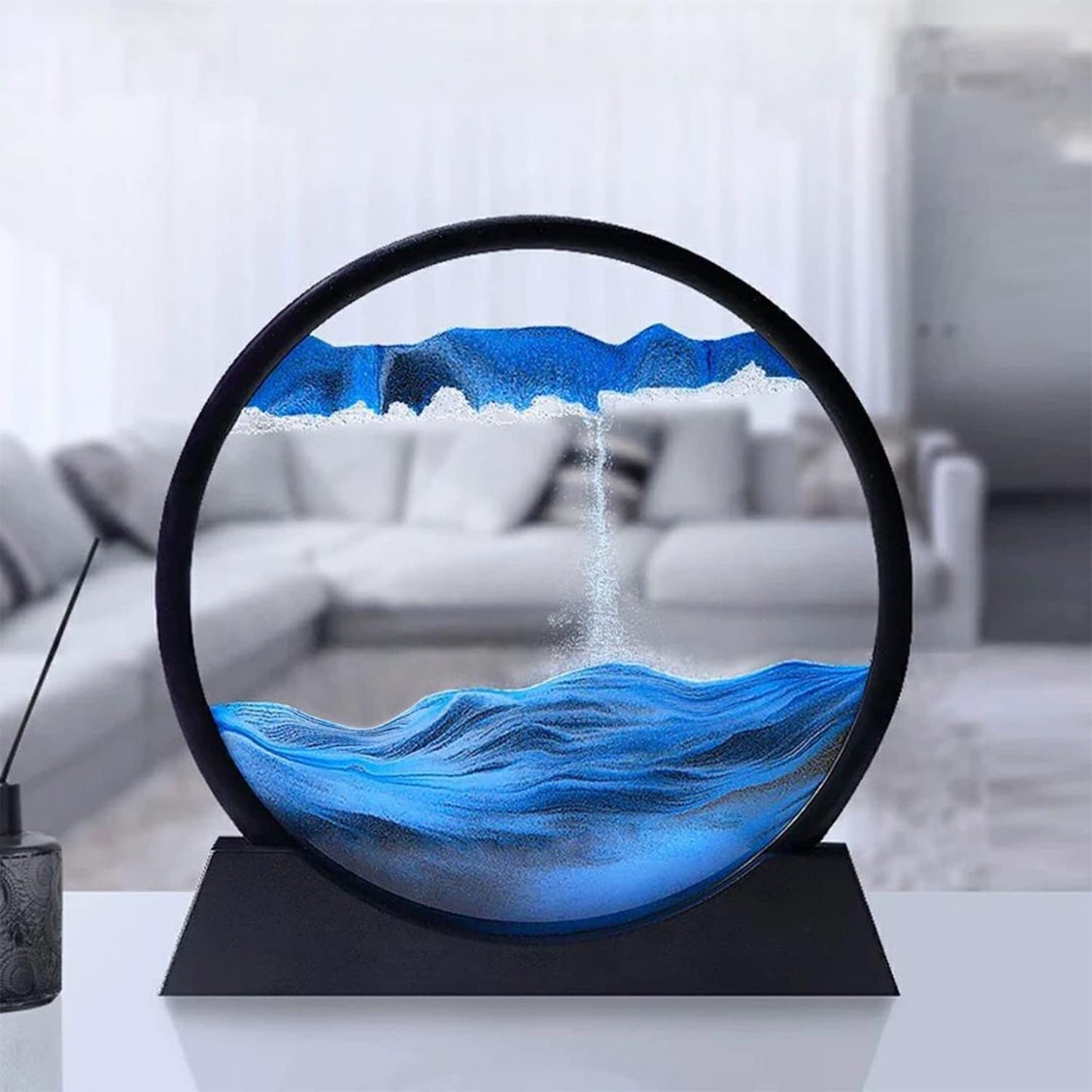 LED Moving Sand Art Table Lamp with 7 Color USB Quicksand Night Light 3D Sandscape Hourglass Bedside Lamps Home Decor Gift